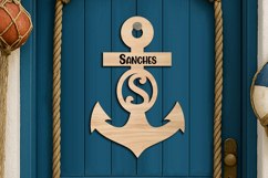 Alphabet SVG Letter S Door Hanger Sea Anchor Nautical Family Product Image 2