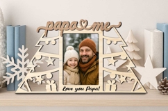 Winter Christmas SVG Papa and Me Photo Frame Gift Laser Kid Product Image 2