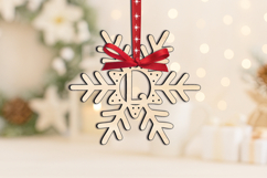 Christmas Alphabet Letter L SVG Ornament Monogram Laser Gift Product Image 1