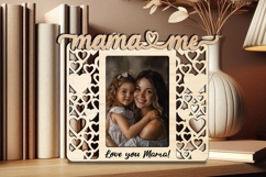 Heart Mama and Me SVG Photo Frame Gift Laser Home Decoration Product Image 2