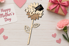 SVG Mom Sunflower Mother's Day Gift Card Money Holder Laser Product Image 2