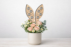 Flowers SVG Easter Bunny Ears Planter Laser Present Rabbits Product Image 2
