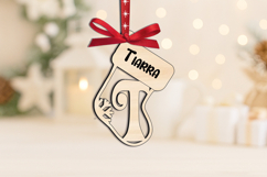 Laser SVG Alphabet Letter T Christmas Ornament Sock Monogram Product Image 2