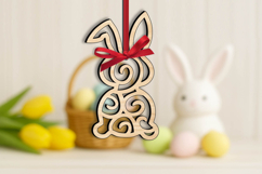 Funny Bunny Holiday Easter Ornament Laser Present Gift Decor Product Image 2