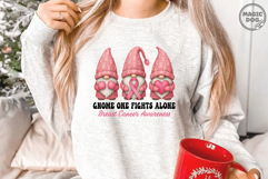 Christmas Cancer Gnome One Fights Alone Breast Cancer Product Image 2