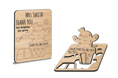 3D Pop-up Teacher Gift Flower Card SVG Laser Appreciation Product Image 2