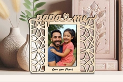 Abstract Papa and Me Frame Photo SVG Laser Present Gift Kids Product Image 2