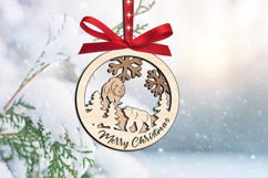 Bears SVG Merry Christmas Holiday Ornament Laser Home Decor Product Image 2