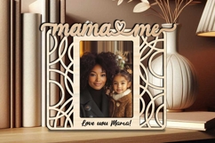 Circle Model Abstract Mama and Me SVG Photo Frame Laser Gift Product Image 2