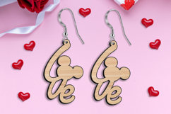 Laser Valentine SVG Love Text Earrings Gift Present Romance Product Image 2