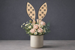 Rattan Easter SVG Bunny Ear Planter Laser Rabbit Present Product Image 2