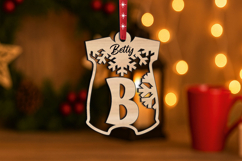 SVG Letter B Christmas Onesie Ornament Monogram Alphabet Product Image 2