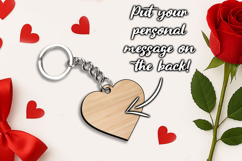 St. Valentine's Day Heart Rose SVG Key Chain Love Gift Laser Product Image 2