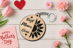 Best Mom Mothers Day Keychain Gift SVG Laser Holiday Mam Mum Product Image 2