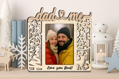 Holiday Winter Dad Me SVG Photo Frame Christmas Laser Gift Product Image 1