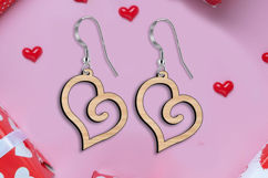 SVG Valentine Swirl Heart Earrings Laser Love gift Romantic Product Image 2