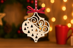 SVG Arabesuqe Christmas Ornament Snow Holiday Pattern Laser Product Image 2