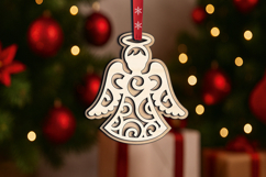 Christmas Tree Holy Angel Ornament SVG Laser Holiday Present Product Image 2