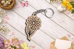 Spring Flower Laser SVG Keychain Gift Summer Present Cute Product Image 2