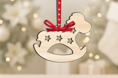 SVG Christmas Baby Toy Horse Gift Ornament Laser Present Product Image 2