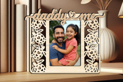 SVG Daddy and Me Picture Photo Frame Son Daughter Laser Gift Product Image 2