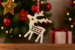 Fawn SVG Holiday Christmas Ornament Gift Laser Present Decor Product Image 2