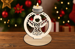 SVG Candle Angel Holder House Holiday Decoration Laser Gift Product Image 1