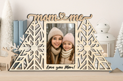 Christmas Tree Mom and Me SVG Photo Frame Laser Gift Winter Product Image 2
