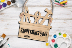 Father’s Day DIY Wooden Kid Coloring Gift Ornament Laser SVG Product Image 2