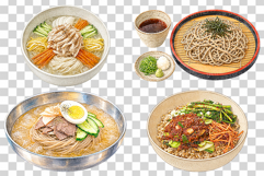 Korean Summer Health Food | Watercolor Cuisine Clipart PNG Product Image 2