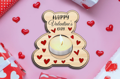St. Valentine's Day Candle Holder Bear Laser SVG Love Gift Product Image 2