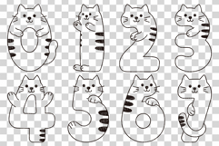 Cat Line Font | Cute Alphabet SVG Numbers EPS Clipart Kitten Product Image 2