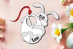 Laser Bunny Letter L SVG Easter Basket Name Tag Gift Present Product Image 2