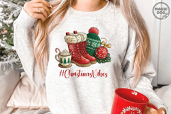 Christmas Vibes PNG|Cozy Winter Boots and Cocoa Clipart Product Image 2