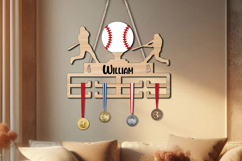 Baseball Man Sport Medal Hanger Display Wall Decor SVG Gift Product Image 2