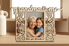 Grandma Me Grandkids Bee Flower SVG Photo Frame Laser Gift Product Image 2