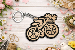 Spring Bicycle Bike Keychain Laser SVG Gift Accessory Easter Product Image 2