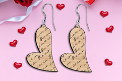 Engraved Love Heart Earring Valentine SVG Laser Romance Gift Product Image 2