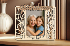 Tulip Grandma Granddaughter SVG Photo Frame Picture Laser Product Image 2