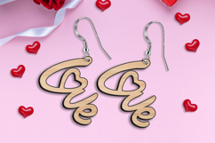 Laser SVG Text Love Valentine Day Earring Romantic Gift Kiss Product Image 2
