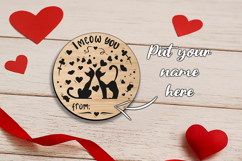 St Valentine Day Coaster Cats SVG Romantic Love Gift Present Product Image 2