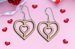 SVG Unique Love Hearts Romantic Earring Valentine Laser Gift Product Image 2
