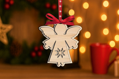 Holiday SVG Angel Christmas Ornament Laser Festivities Gift Product Image 2