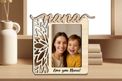 Flowers SVG Nana Photo Frame Home Decor Laser Gift Present Product Image 2