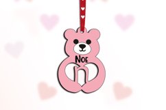 Valentine&#039;s Day Love Bear Letter N Gift Laser Alphabet SVG Product Image 3
