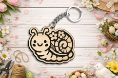 SVG Spring Snail Flowers Keychain Laser Gift Accessory Home Product Image 2
