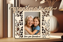 Hearts SVG Grandma and Me Photo Frame Laser Gift Kids Home Product Image 2