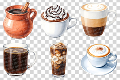 Watercolor Coffee | Latte Espresso Cappuccino Mocha Iced PNG Product Image 2
