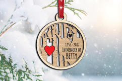 Laser SVG Memorial Ornament Wood Heart Garden Christmas Gift Product Image 2