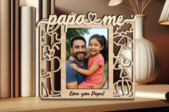 Autumn SVG Papa and Me Frame Photo Kids Laser Rain Boot Gift Product Image 2